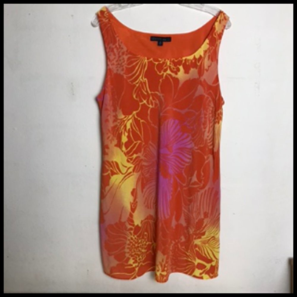 Lafayette 148 New York Orange Red Sleeveless Tank Top